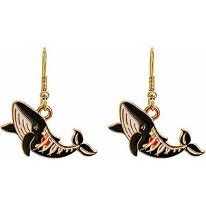 Women Black Stainless Steel Witch Hat Ghost Dangle Bat Skeleton Spider Earrings